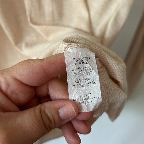 Reb in J 220 Thermal Shirt Womens Medium Cream Henley Button Detail Long Sleeve - Picture 5 of 7